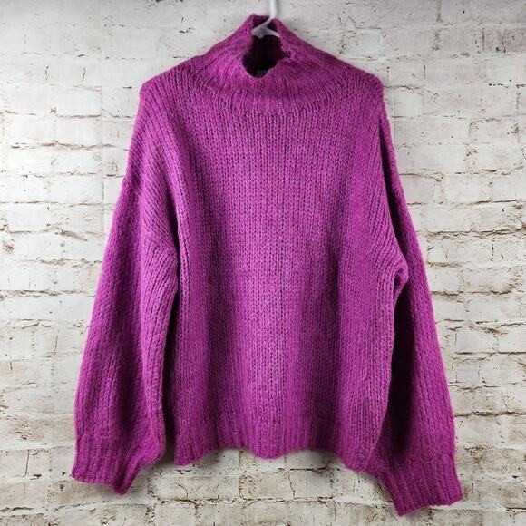 Line & Dot Bennett Sweater in Plum Size Medium Turtleneck Long Sleeve Knit - Picture 4 of 12